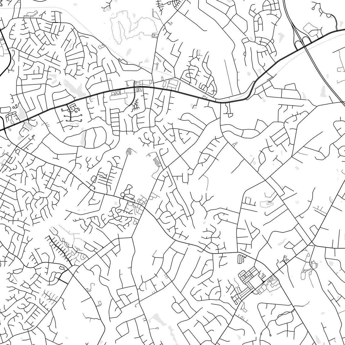 Mint Hill Map Print, Mint Hill Map Poster Wall Art, Nc City Map, North