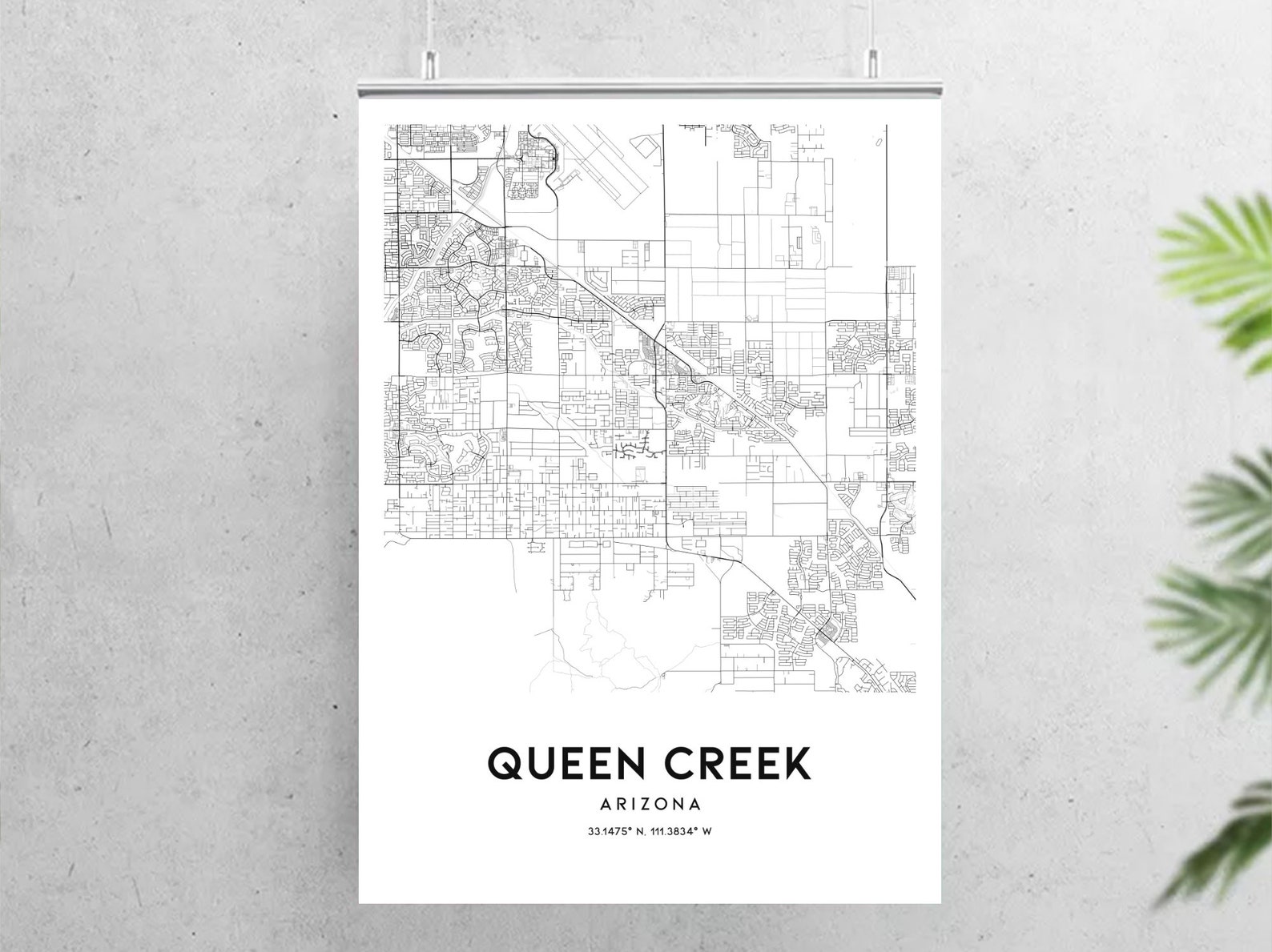 Queen Creek Map Print Queen Creek Map Poster Wall Art Az | Etsy