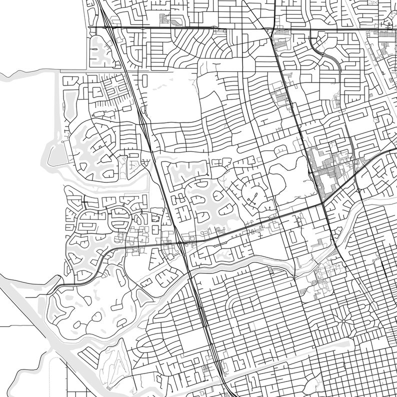 Stockton Map Print Stockton Map Poster Wall Art Ca City Map | Etsy