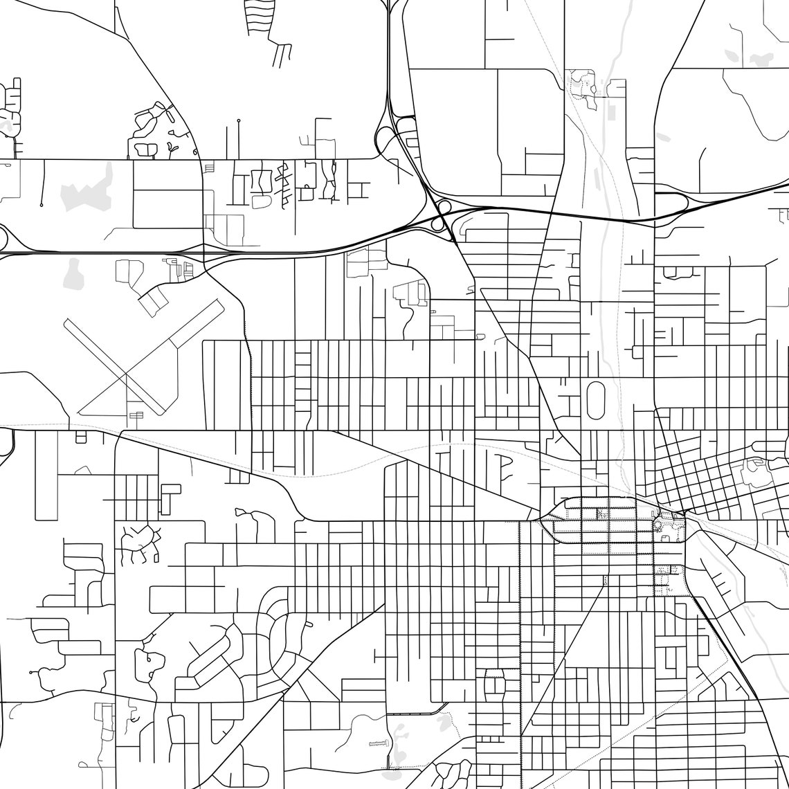 Jackson Map Print, Jackson Map Poster Wall Art, Mi City Map, Michigan