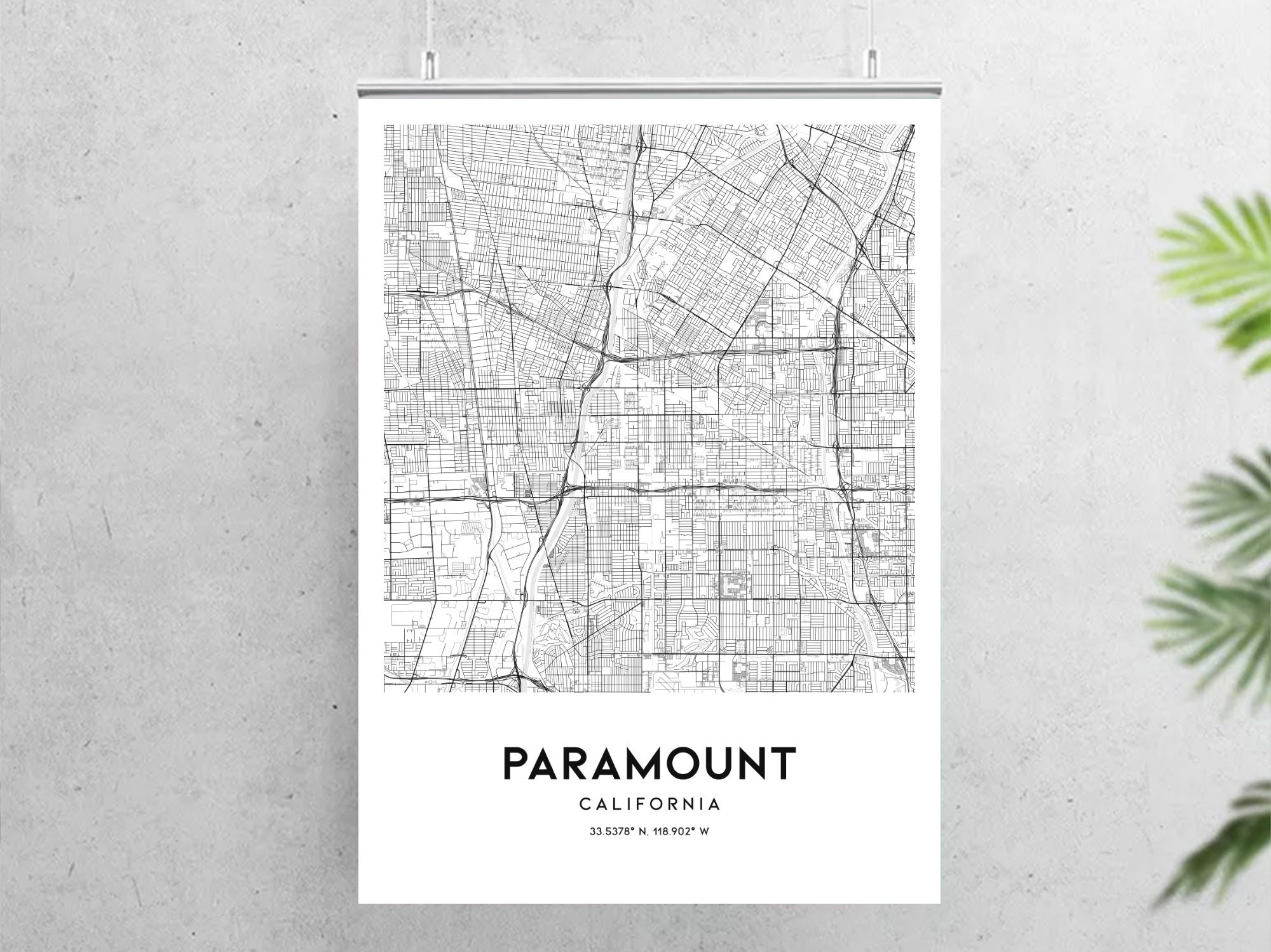 Paramount Map Print Paramount Map Poster Wall Art Ca City Etsy