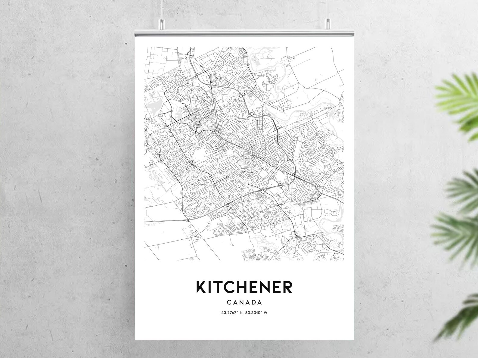 Kitchener Map Print Kitchener Map Poster Wall Art Kitchener Etsy