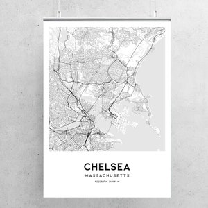 Chelsea Map Print Chelsea Map Poster Wall Art Ma City Map | Etsy