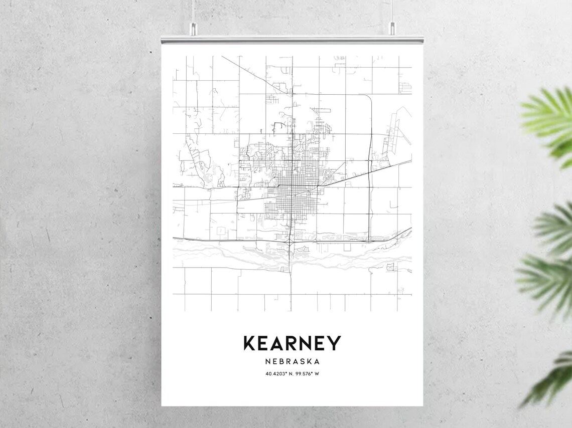 Kearney Map Print Kearney Map Poster Wall Art Ne City Map Etsy