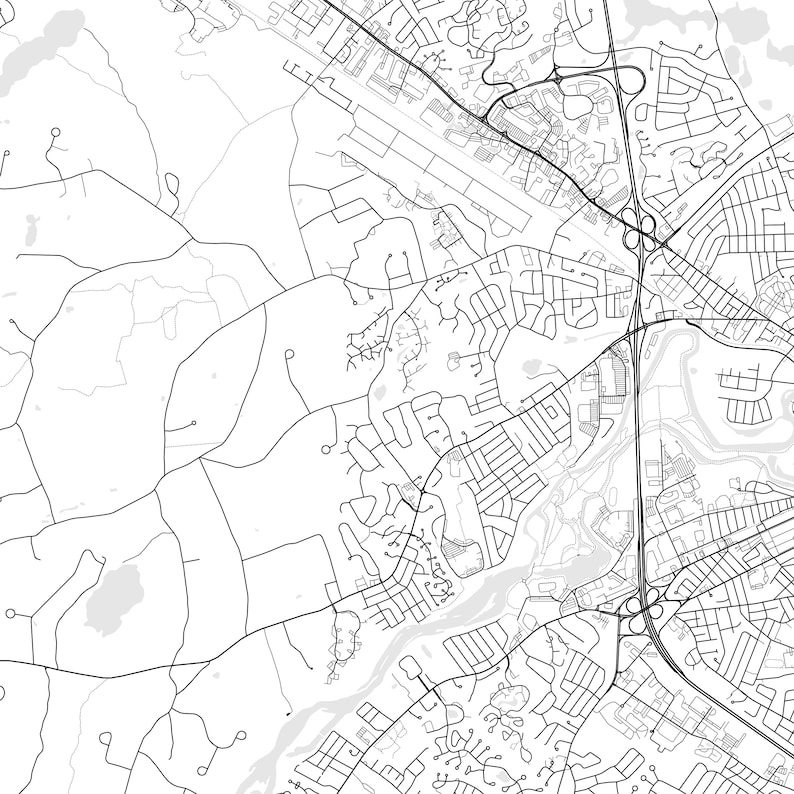 Nashua Map Print, Nashua Map Poster Wall Art, Nh City Map, New