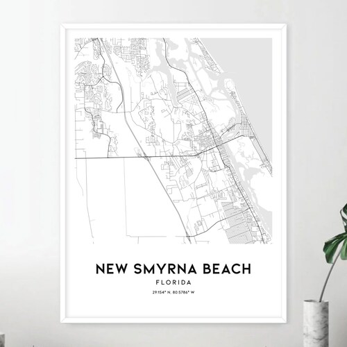 New Smyrna Beach Map Print New Smyrna Beach Map Poster Wall Etsy Uk New Smyrna Beach Map Print New Smyrna Beach Map Poster Wall Etsy Uk