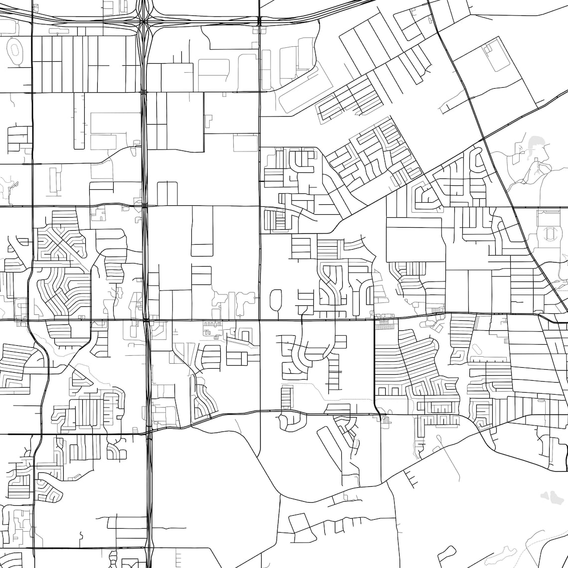 Lancaster Map Print Lancaster Map Poster Wall Art Tx City Etsy