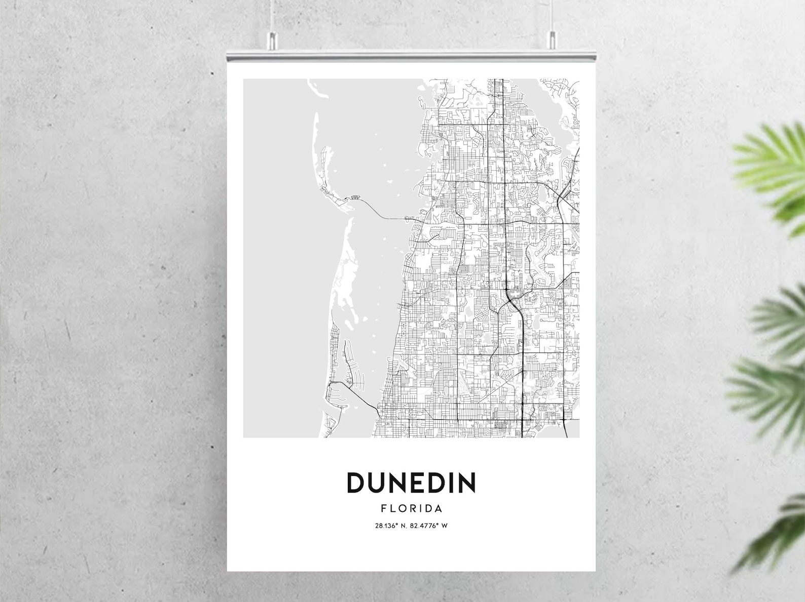Dunedin Map Print Dunedin Map Poster Wall Art Fl City Map | Etsy