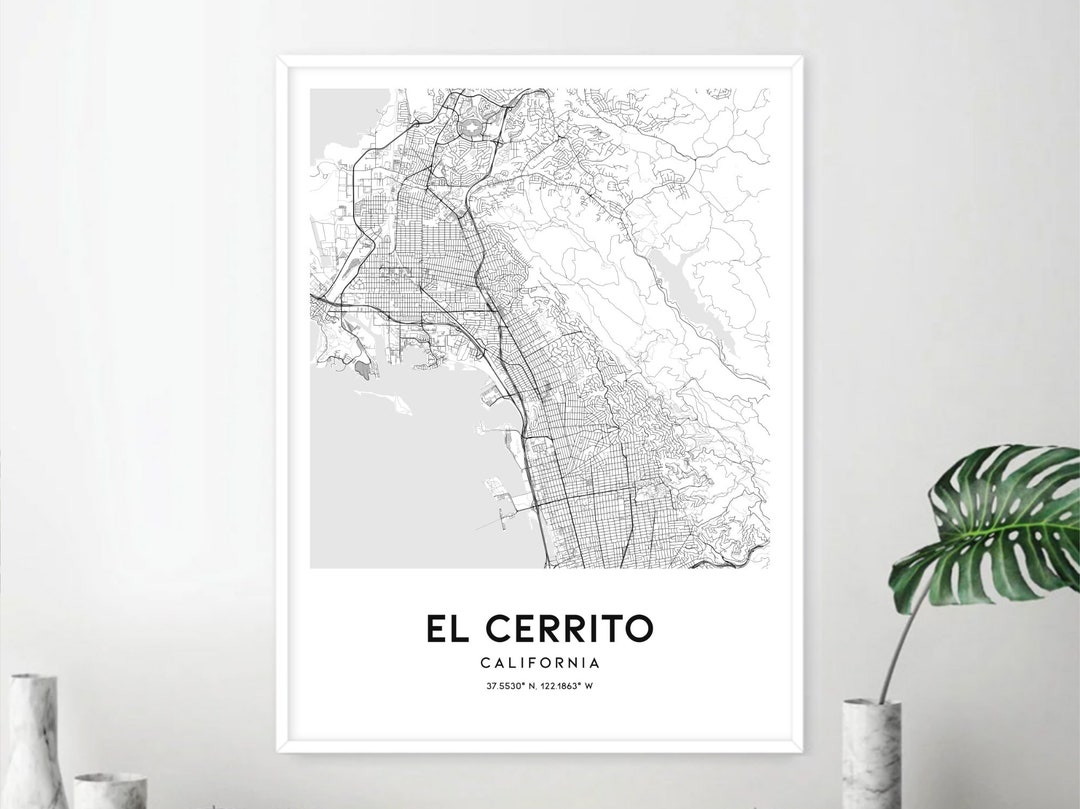 El Cerrito Map Print, El Cerrito Map Poster Wall Art, Ca City Map