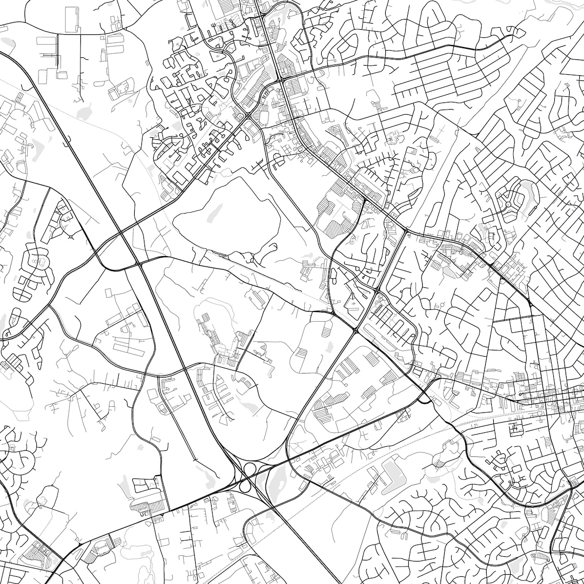 Manassas Map Print, Manassas Map Poster Wall Art, Va City Map, Virginia