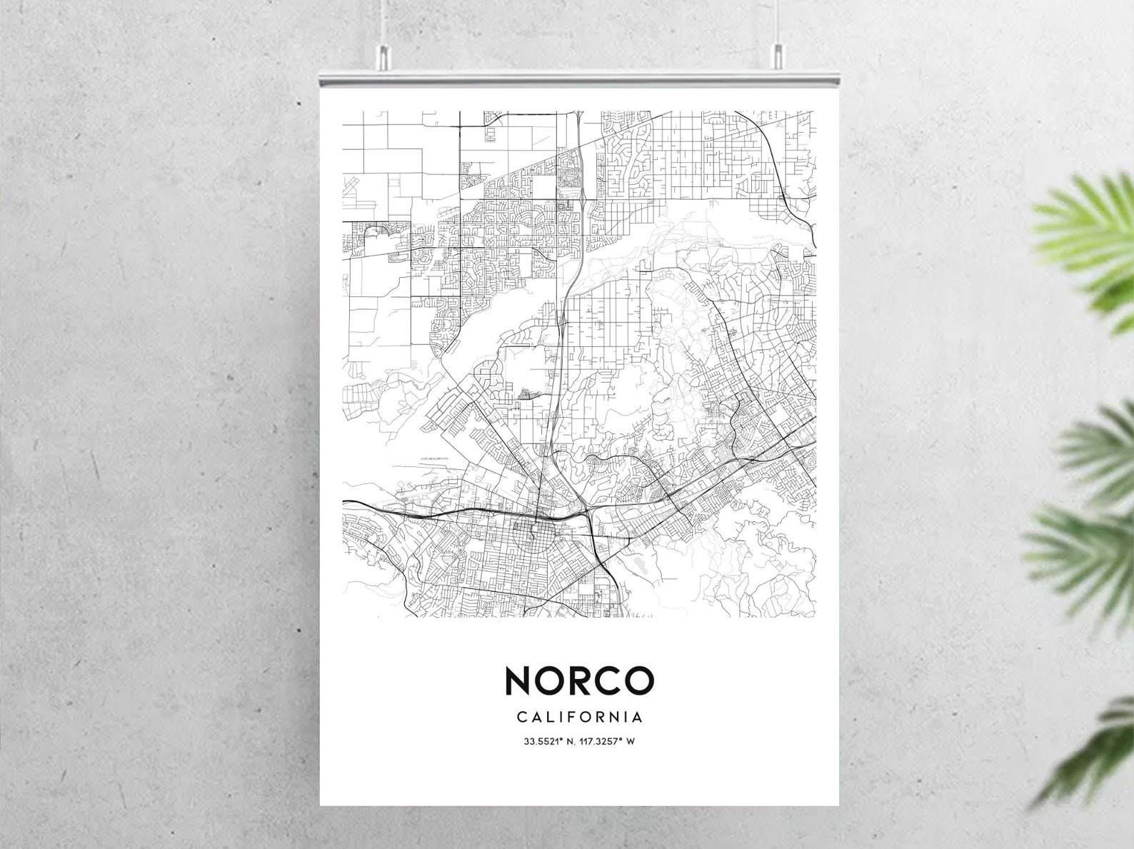 Norco Map Print Norco Map Poster Wall Art Ca City Map Etsy