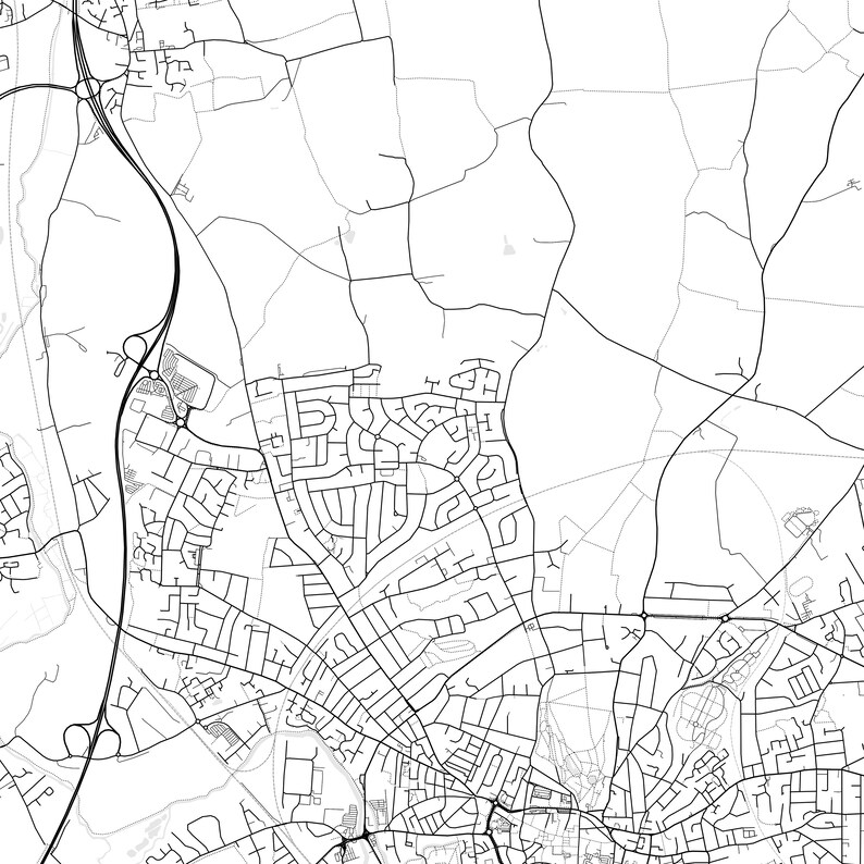 Ipswich Map Print, Ipswich Map Poster Wall Art, Ipswich City Map