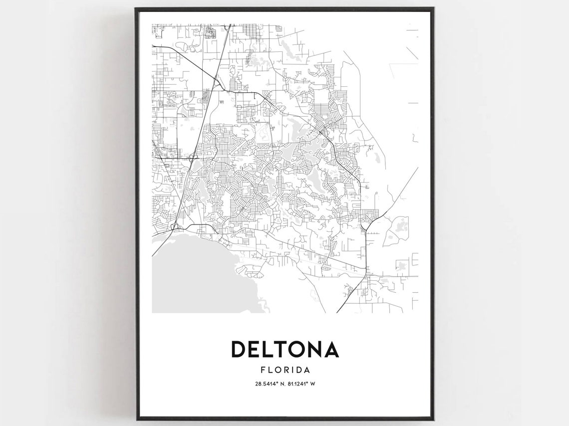 Deltona Map Print Deltona Map Poster - Il 1140xN.1956586419 Kk57