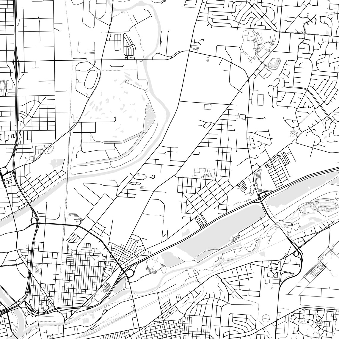 Riverside Map Print, Riverside Map Poster Wall Art, Oh City Map, Ohio