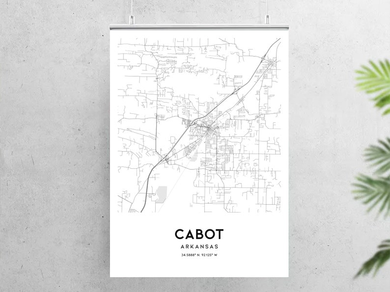 Cabot Map Print Cabot Map Poster Wall Art Ar City Map Etsy