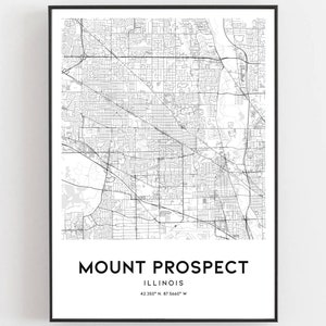 Mount Prospect Map Print Mount Prospect Map Poster Wall Art | Etsy