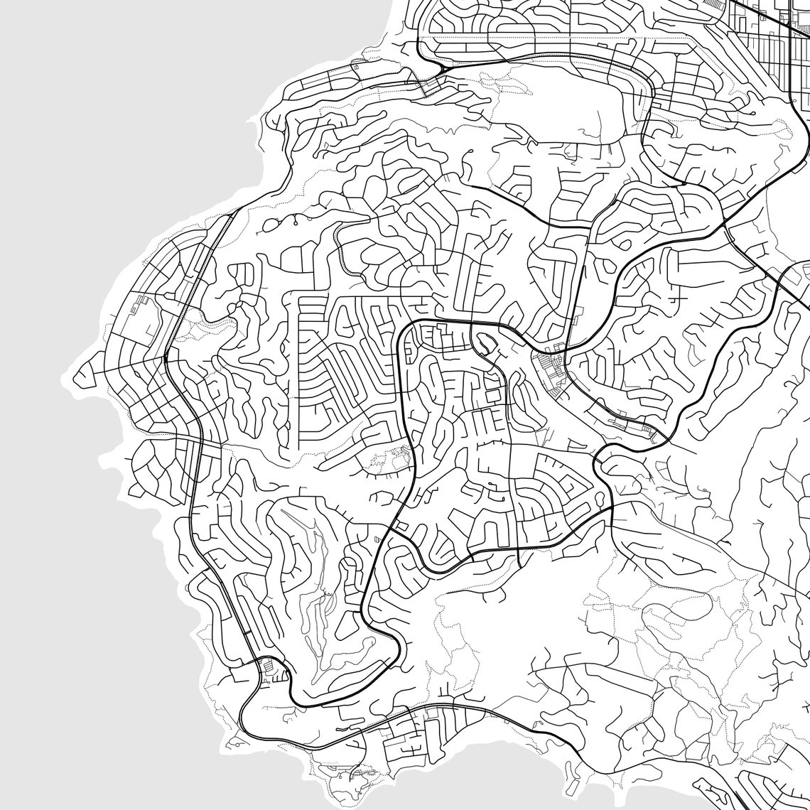 Rancho Palos Verdes Map Print Rancho Palos Verdes Map Poster Etsy