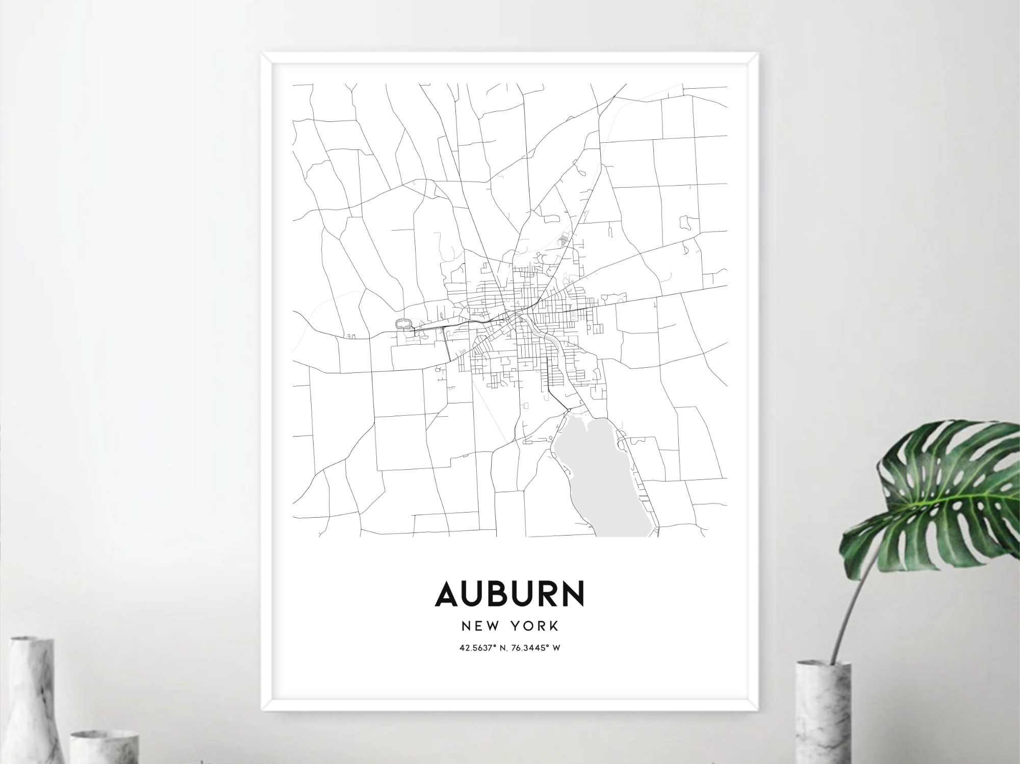 Auburn Map Print Auburn Map Poster Wall Art Ny City Map New Etsy UK
