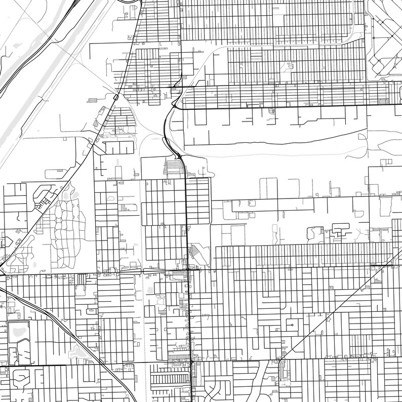 Burbank Map Print Burbank Map Poster Wall Art Il City Map Etsy