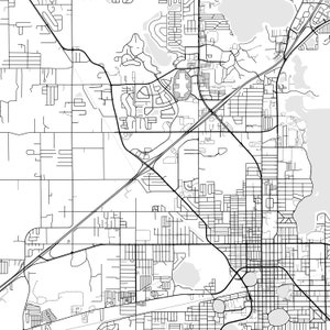 Lakeland Map Print, Lakeland Map Poster Wall Art, Fl City Map, Florida Print Street Map Decor ...