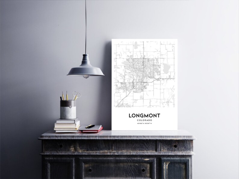 Longmont Map Print, Longmont Map Poster Wall Art, Co City Map, Colorado