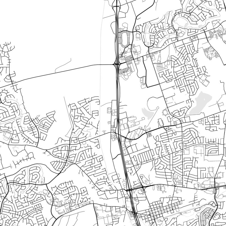 Round Rock Map Print Round Rock Map Poster Wall Art Tx City Etsy