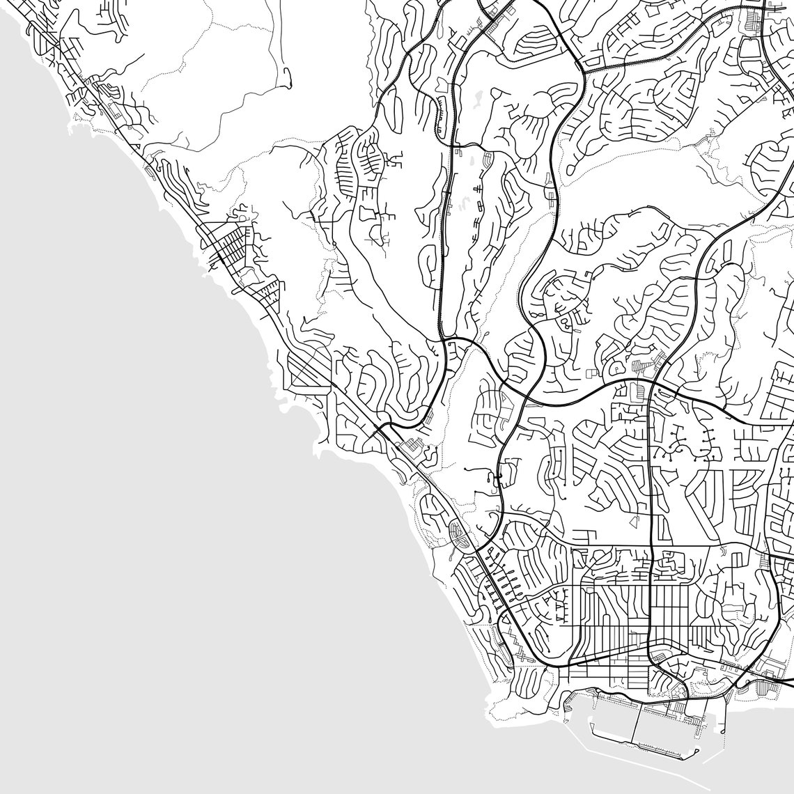 Dana Point Map Print, Dana Point Map Poster Wall Art, Ca City Map