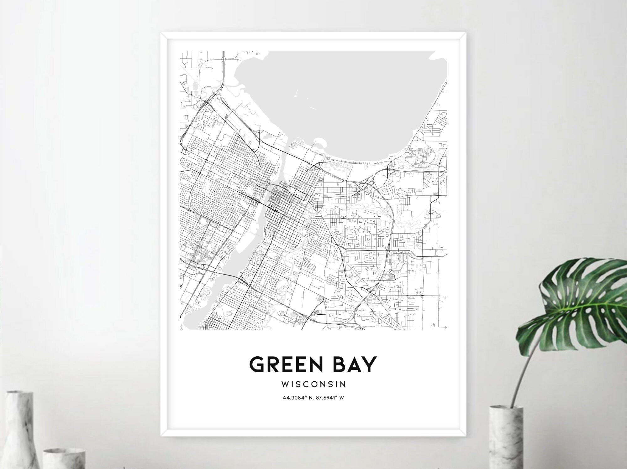 Green Bay Street Map Green Bay Map Print Green Bay Map Poster Wall Art Wi City | Etsy Ireland