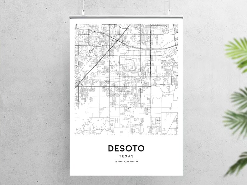 Desoto Map Print Desoto Map Poster Wall Art Tx City Map | Etsy