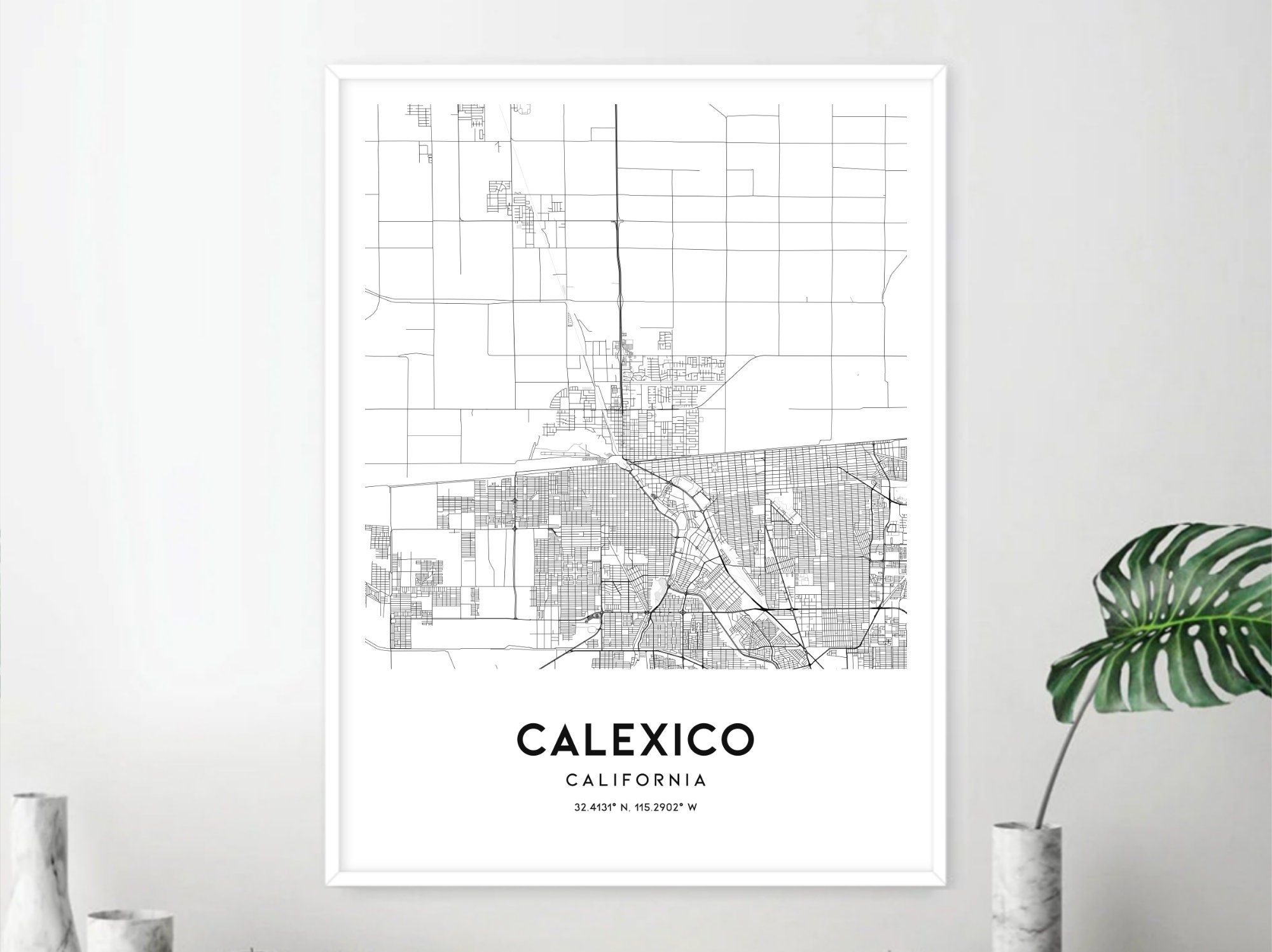 Calexico Map Print Calexico Map Poster Wall Art Ca City Map Etsy