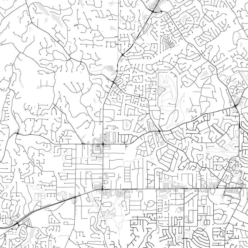 Ballwin Map Print, Ballwin Map Poster Wall Art, Mo City Map, Missouri Print Street Map Decor