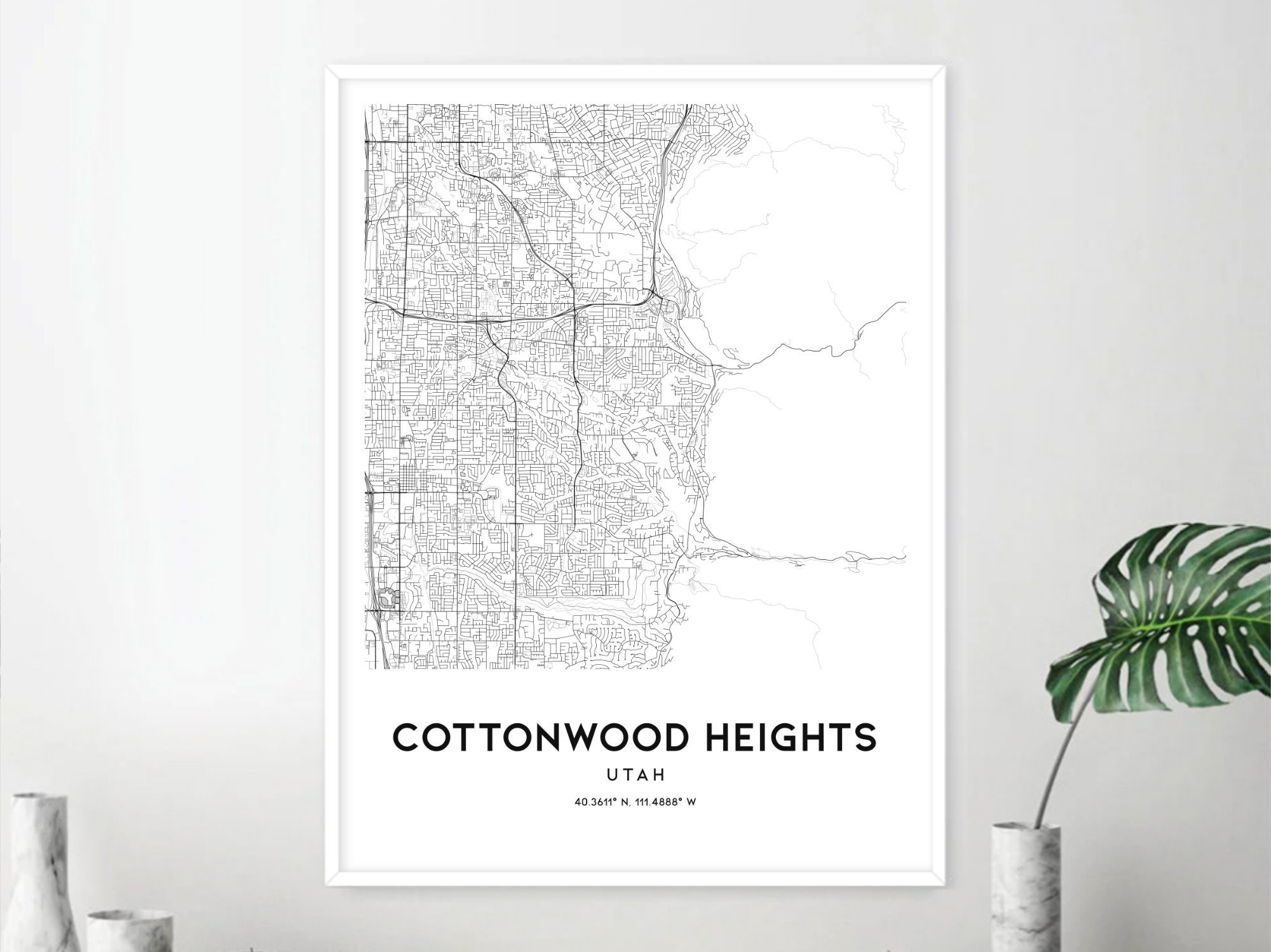Cottonwood Heights Map Print, Cottonwood Heights Map Poster Wall Art