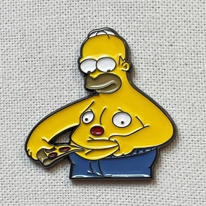 Homer Simpson Pizza Bauch Die Simpsons Metall Emaille Pin Anstecker image 1