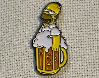 Homer Simpson Bier Glas Die Simpsons Metall Emaille Pin Anstecker