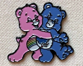 Glücksbärchis Troetelbeertjes jaren 90 Hurrabärchi Cheer Bear Pin Anstecker Regenbogen Teddy