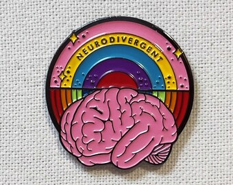 Neurodivergent Brain Metall Emaille Pin Anstecker Abzeichen Spruch Button Anstecknadel