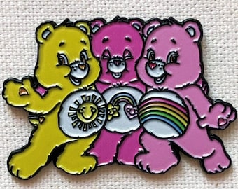 Glücksbärchis Troetelbeertjes jaren 90 Hurrabärchi Cheer Bear Bester Freund Bärchi Sonnenschein Funshine Bear Metaill Pin Anstecker Bär Umarmung