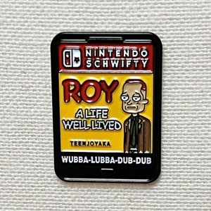 Rick and Morty Schwifty Roy Wubba Embba Dub Dub Metall Emaille Pin Anstecker Videospiel Bild 1