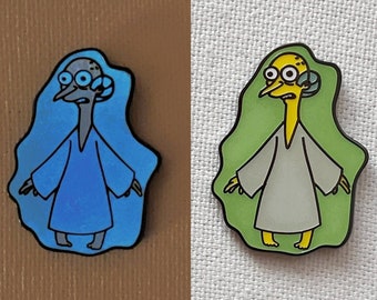 Mr. Burns Alien Die Simpsons Metall Emaille Pin Anstecker Nachtleuchtend Fluoreszierend