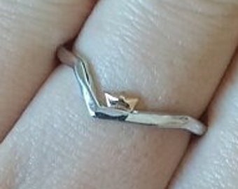 Ring Welle Miniatur Papierboot 925 Sterling Silber Origami Boot Schiff Schiffchen Größenverstellbar Maritim Zierlich Minimalistisch