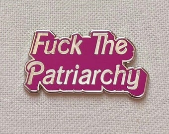 Fuck The Patriarchy Metall Hard Emaille Pin Anstecker Feminismus Pink Silber