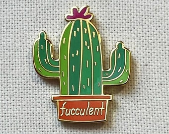 Cactussen Succulent Metall Emaille Pin Anstecker Humor Kaktus Blumentopf Blume