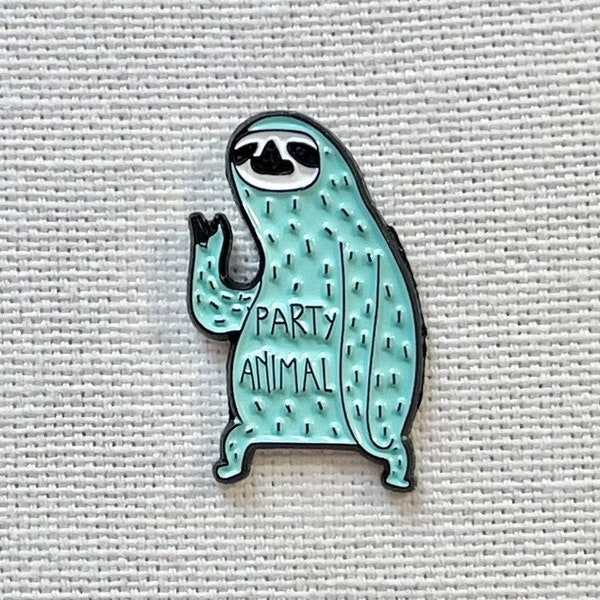 Party Animal Metall Emaille Pin Anstecker Abzeichen Faultier Sloth