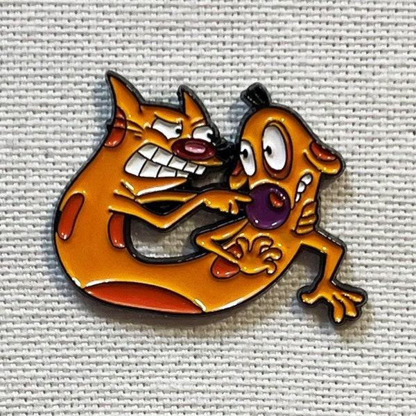 Cat Dog Metall Emaille Pin Anstecker Abzeichen Cartoon