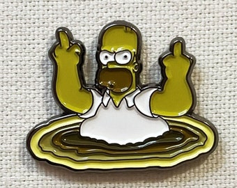 Homer Simpson Sandbox Sink Hole Die Simpsons Metall Emaille Pin Anstecker