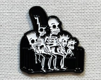 Die Simpsons Skelettfamilie Metall Emaille Pin Anstecker Couch Knebel