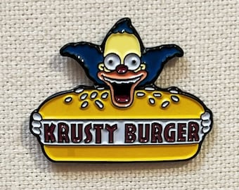 Krusty Burger Logo Die Simpsons Metall Emaille Pin Anstecker Cartoon