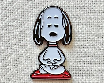 Snoopy Meditation Yoga Metall Emaille Pin Anstecker