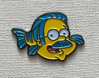 Ned Flanders Fisch Die Simpsons Metall Emaille Pin Anstecker Flunder