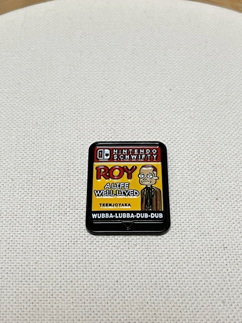 Rick and Morty Schwifty Roy Wubba Embba Dub Dub Metall Emaille Pin Anstecker Videospiel Bild 4